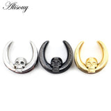 1PC Saddle Skull Ear Weight Hangers Plug Tunnel Body Jewelry Stainless