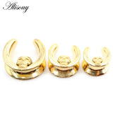1PC Saddle Skull Ear Weight Hangers Plug Tunnel Body Jewelry Stainless