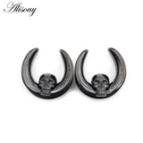 1PC Saddle Skull Ear Weight Hangers Plug Tunnel Body Jewelry Stainless