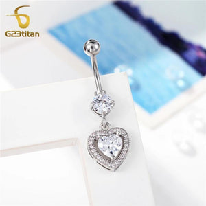 Geometric Pendant Navel Piercing Ring Titanium Body Jewelry
