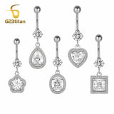 Geometric Pendant Navel Piercing Ring Titanium Body Jewelry