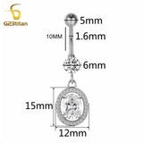 Geometric Pendant Navel Piercing Ring Titanium Body Jewelry