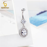 Geometric Pendant Navel Piercing Ring Titanium Body Jewelry