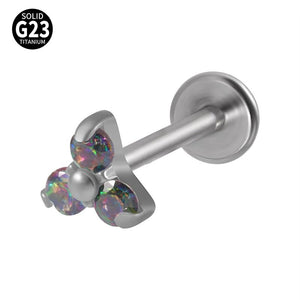 G23 Titanium Triangle Labret CZ Zircon Ear Tragus Cartilage Earring