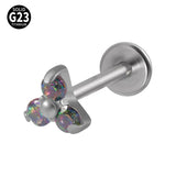 G23 Titanium Triangle Labret CZ Zircon Ear Tragus Cartilage Earring