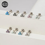 G23 Titanium Triangle Labret CZ Zircon Ear Tragus Cartilage Earring