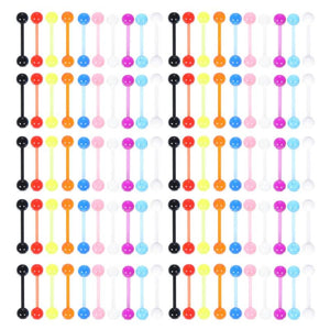 100pcs Mix 14G Tongue Piercing Lot Nipple Piercing Set Jewelry
