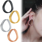 Giga Water Drop Stainless Steel Ear Plugs Tunnels 2PCS