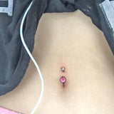 18pcs Mixed Surgical Steel Double CZ Crystal Belly Button Ring Navel Piercing