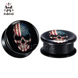 Skull Ear Screw Tunnels Gauges Body Jewelry Piercing Earrings