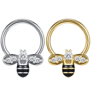 Zircon Cat Pearl Septum Ring Butterfly Bee Bat Nose Piercing