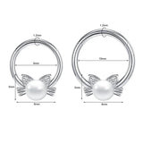 Zircon Cat Pearl Septum Ring Butterfly Bee Bat Nose Piercing