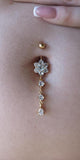 Tassel Belly Button Piercing Rings 14G Titanium Barbell Zircon Navel Jewelry