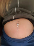 Tassel Belly Button Piercing Rings 14G Titanium Barbell Zircon Navel Jewelry
