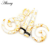 3 Pairs Acrylic Spiral Ear Tunnels Stretching Tapers Ear Expanders Plugs Set