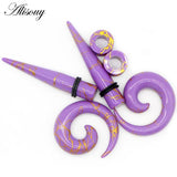 3 Pairs Acrylic Spiral Ear Tunnels Stretching Tapers Ear Expanders Plugs Set
