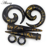 3 Pairs Acrylic Spiral Ear Tunnels Stretching Tapers Ear Expanders Plugs Set