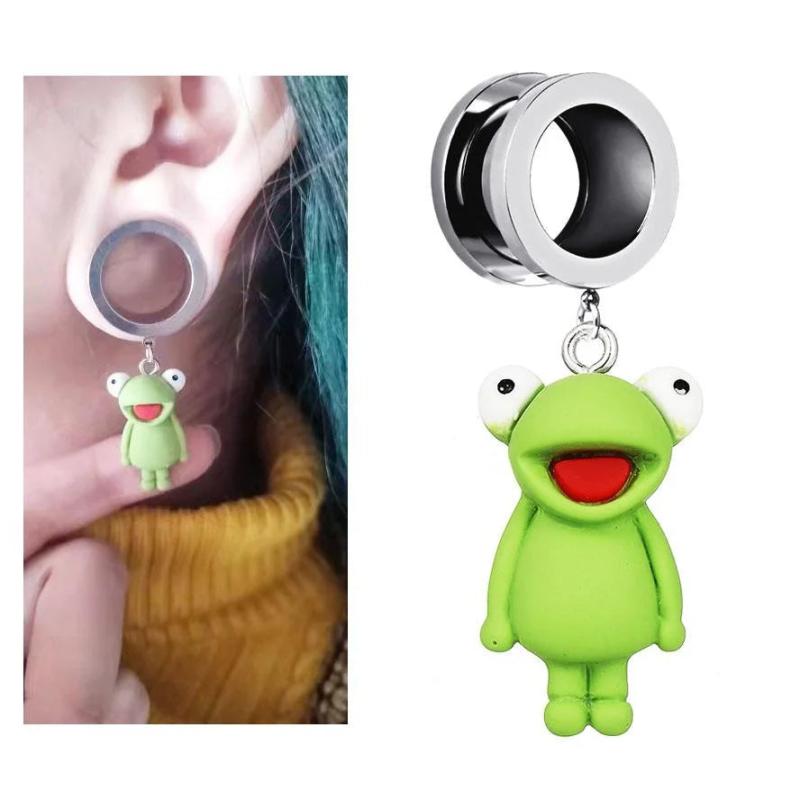 Frog Dangle Ear Piercing Earrings Ear Tunnel Expansion Ear Reamer Plug Earrings