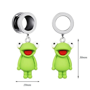 Frog Dangle Ear Piercing Earrings Ear Tunnel Expansion Ear Reamer Plug Earrings