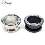2pcs Enamel Steel Screw Ear Tunnels Plugs Flesh Expander Gauges