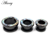 2pcs Enamel Steel Screw Ear Tunnels Plugs Flesh Expander Gauges