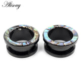 2pcs Enamel Steel Screw Ear Tunnels Plugs Flesh Expander Gauges
