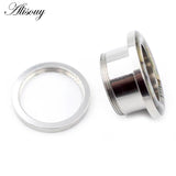 2pcs Enamel Steel Screw Ear Tunnels Plugs Flesh Expander Gauges