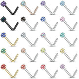 18/20G Crystal Nose Studs Set Stainless Steel Nostril Piercings