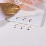 18/20G Crystal Nose Studs Set Stainless Steel Nostril Piercings