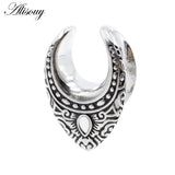 Water Drop Shell Saddle Ear Tunnel Plugs Stainless Steel Gauges Earrings