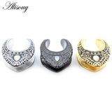 Water Drop Shell Saddle Ear Tunnel Plugs Stainless Steel Gauges Earrings