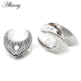 Water Drop Shell Saddle Ear Tunnel Plugs Stainless Steel Gauges Earrings