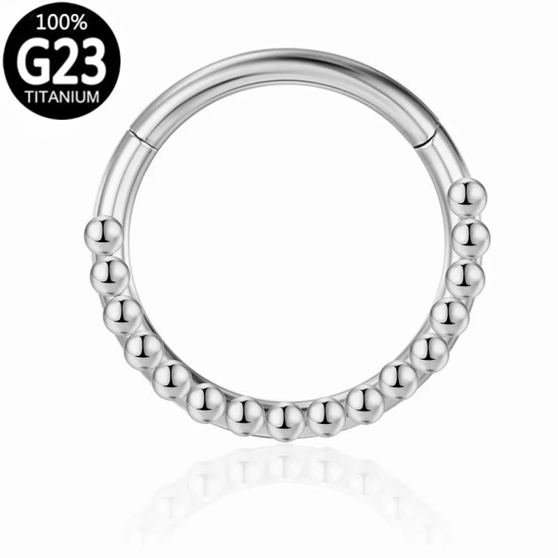 Titanium Nose Ring Women Septum Clicker Daith Earring Piercing Button Ring
