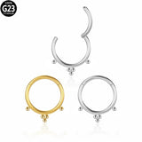 Titanium Nose Ring Women Septum Clicker Daith Earring Piercing Button Ring