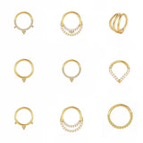 Titanium Nose Ring Women Septum Clicker Daith Earring Piercing Button Ring