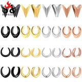 2PCS Saddle Ear Tunnels Gauges Piercing Expander Stainless Steel