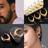 2PCS Saddle Ear Tunnels Gauges Piercing Expander Stainless Steel