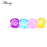 2pcs Ice Crack Glass Round Ear Gauges Earrings