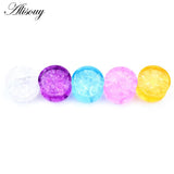 2pcs Ice Crack Glass Round Ear Gauges Earrings