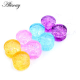 2pcs Ice Crack Glass Round Ear Gauges Earrings
