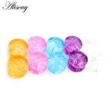 2pcs Ice Crack Glass Round Ear Gauges Earrings