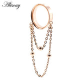 2pcs Stainless Steel Oval Ball Chain Ear Plugs Tunnels Expander Stretcher Gauges