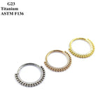 G23 Titanium Inlaid Half Ring Zircon Ball Body Piercing Jewelry Nose Earrings