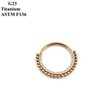 G23 Titanium Inlaid Half Ring Zircon Ball Body Piercing Jewelry Nose Earrings