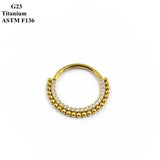 G23 Titanium Inlaid Half Ring Zircon Ball Body Piercing Jewelry Nose Earrings