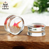 Goldfish Logo Earring Tunnels Acrylic Ear Plugs Style Jewellery