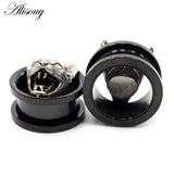 Punk Stainless Steel Cross Cat Head Ear Expansion Earrings