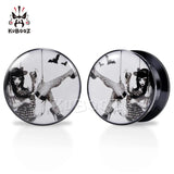 Acrylic Dark Girl Ear Plugs Gauges Earring Tunnels Body Piercing Jewelry 6-30mm