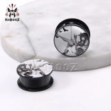 Acrylic Dark Girl Ear Plugs Gauges Earring Tunnels Body Piercing Jewelry 6-30mm