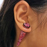 12PCS Acrylic Ear Stretchers Marble Taper Kit Ear Tapers Lobe Stretching Set